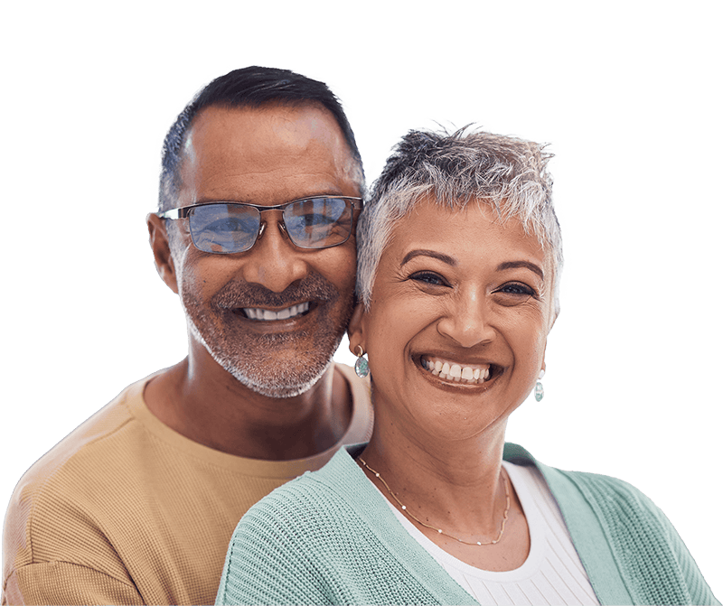 older couple displaying brilliant white smiles